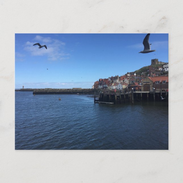 Postal Vista sobre el puerto de Whitby, Whitby, North Yor (Anverso)