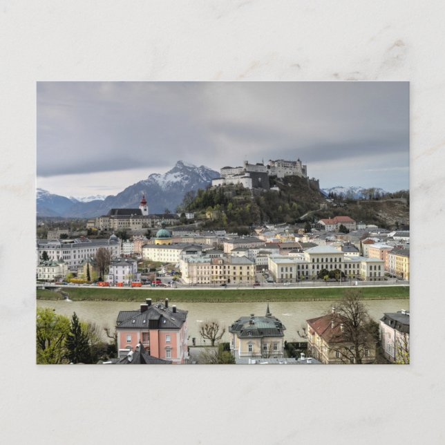 Postal Vista sobre Salzburgo Austria (Anverso)