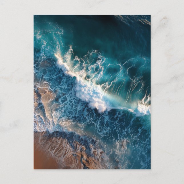 Postal vista superior de olas oceánicas Postcard (Anverso)