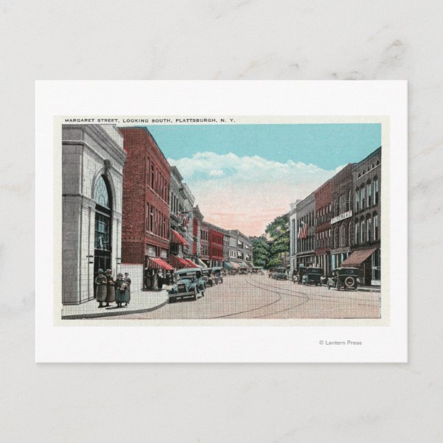 Postal Vista sur de la calle Margaret (Anverso)