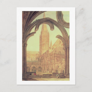 Postal Vista sur de la Catedral de Salisbury desde el cla