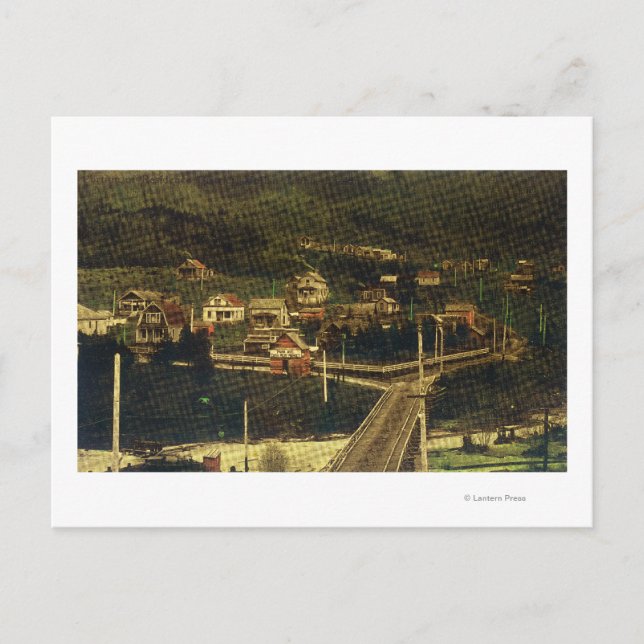 Postal Vista sur del distrito de Porción de Residencia (Anverso)