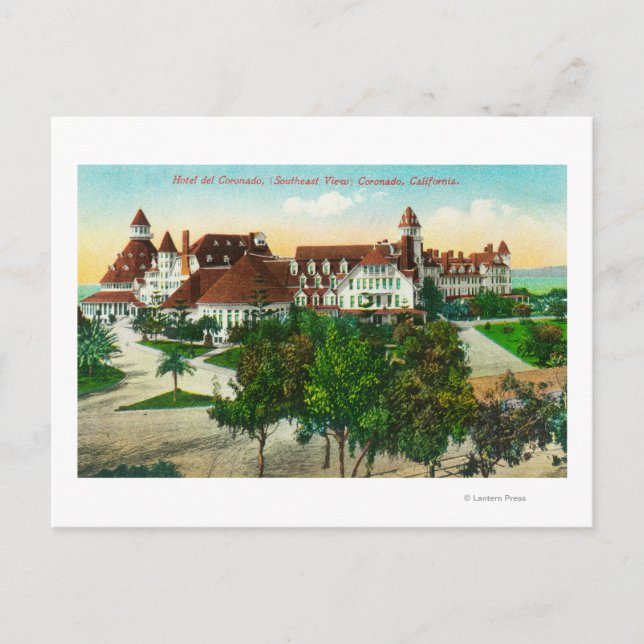 Postal Vista sureste del Hotel del Coronado (Anverso)