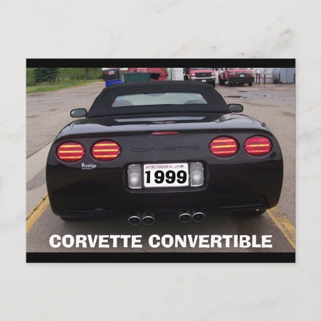 POSTAL VISTA TRASERA CONVERTIBLE DEL CORVETTE DE 1999 (Anverso)