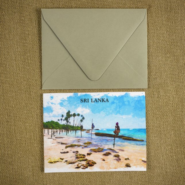 Postal Vista tropical de la costa de Sri Lanka (sri lanka tropical coastline postcard)