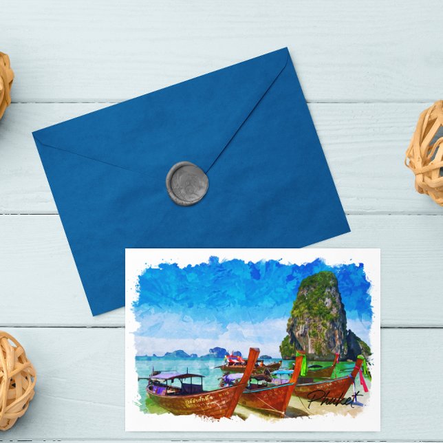 Postal Vista tropical de Phuket Thailand Beach (phuket thailand tropical paradise beach view postcard)