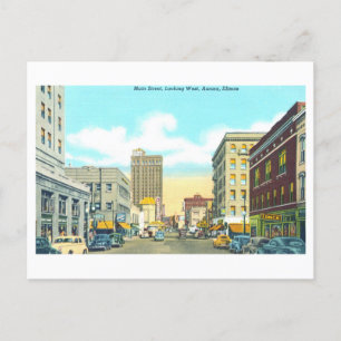 Postal Vista vintage de Aurora, Illinois,