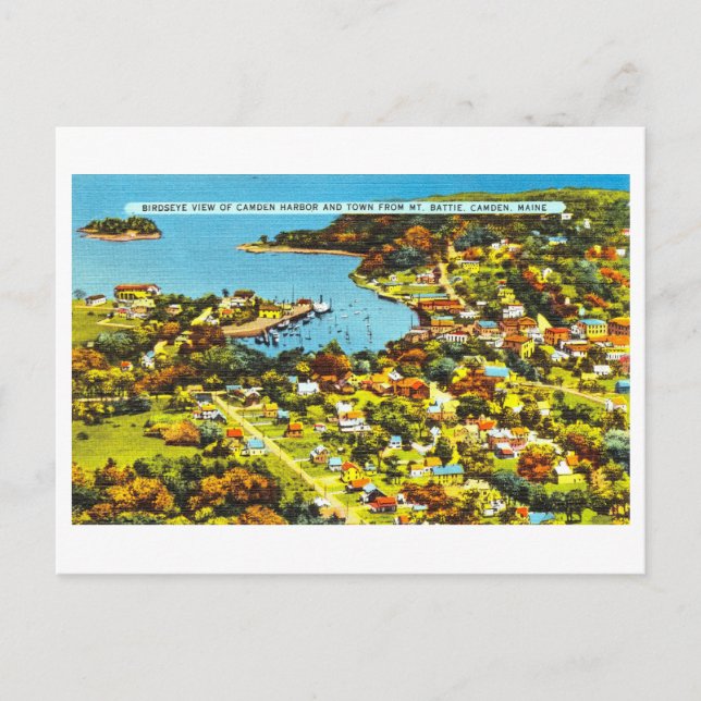 Postal Vista vintage de Camden, Maine, (Anverso)