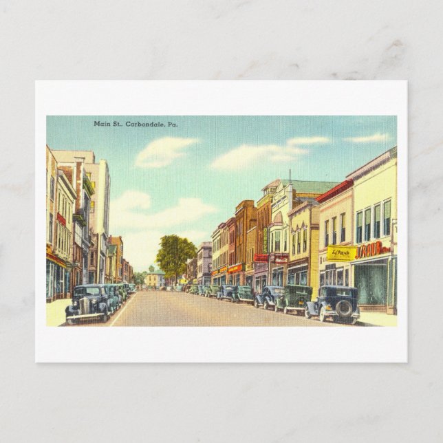 Postal Vista Vintage de Carbondale, Pennsylvania, (Anverso)