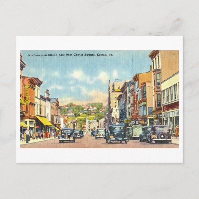 Postal Vista Vintage de Easton, Pennsylvania, (Anverso)