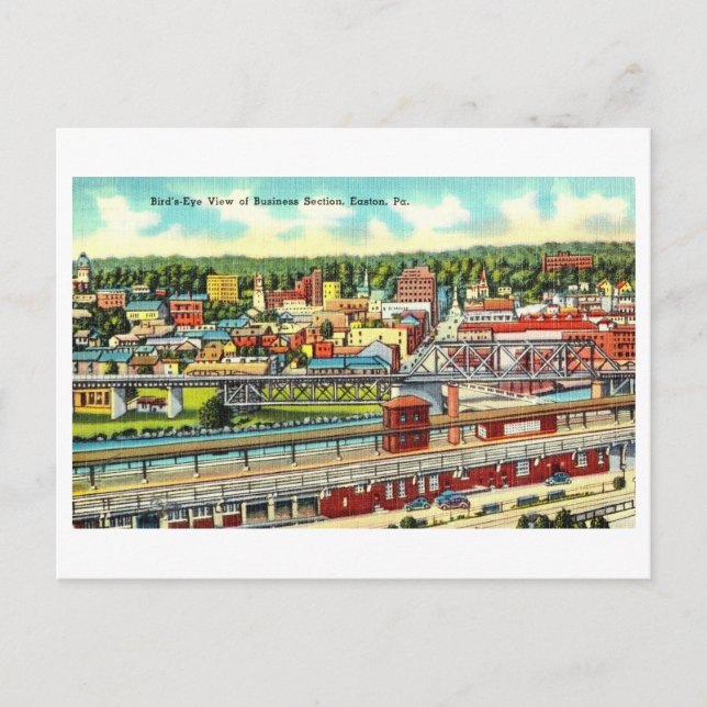 Postal Vista Vintage de Easton, Pennsylvania, (Anverso)