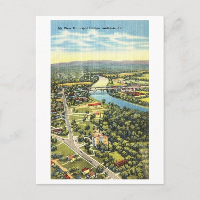 Postal Vista vintage de Gadsden, Alabama, (Anverso)
