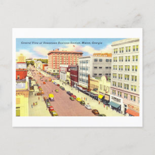 Postal Vista vintage de Macon, Georgia,
