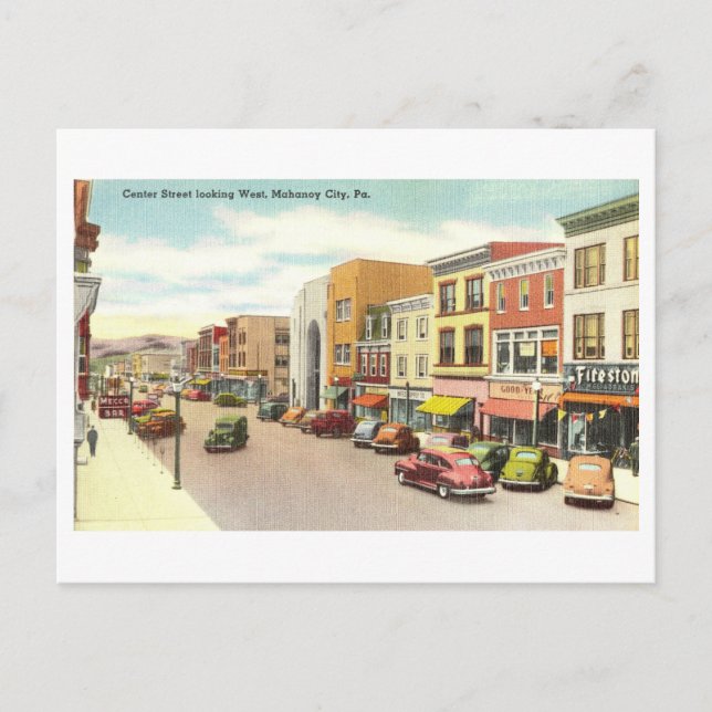 Postal Vista Vintage de Mahoney City, Pennsylvania, (Anverso)