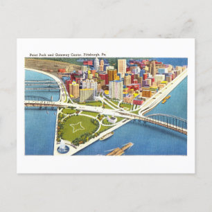 Postal Vista Vintage de Pittsburgh, Pennsylvania,