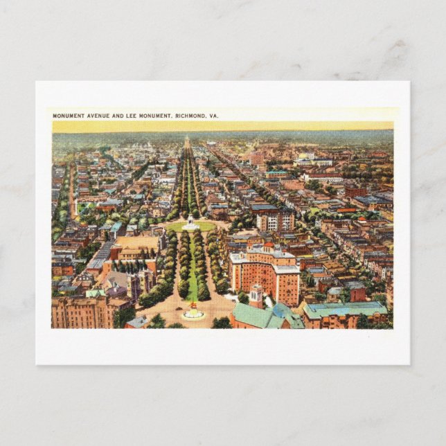 Postal Vista Vintage de Richmond, Virginia (Anverso)