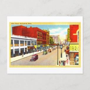 Postal Vista vintage de Springfield, Massachusetts,