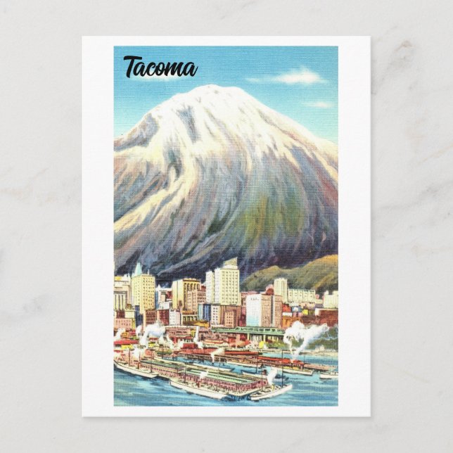 Postal Vista Vintage de Tacoma, Washington, (Anverso)