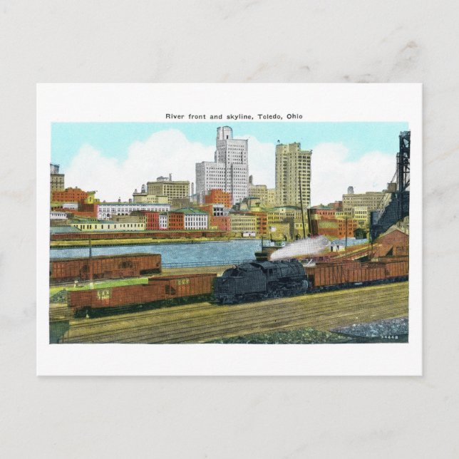 Postal Vista vintage de Toledo, Ohio, (Anverso)