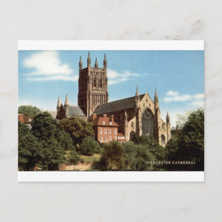 Postal Vista vintage en color de la catedral de Worcester