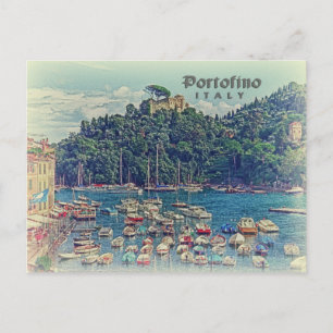 Postal Vista Vintage Portofino, Italia