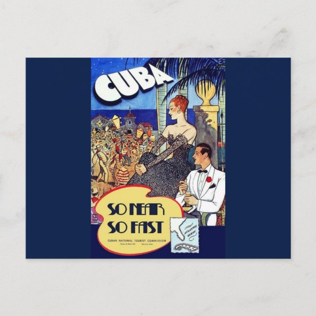 Postal Vistar Cuba tan cerca de tan rápido viaje (Anverso)