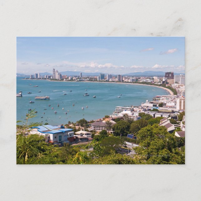 Postal Vistas a la bahía de Pattaya. (Anverso)