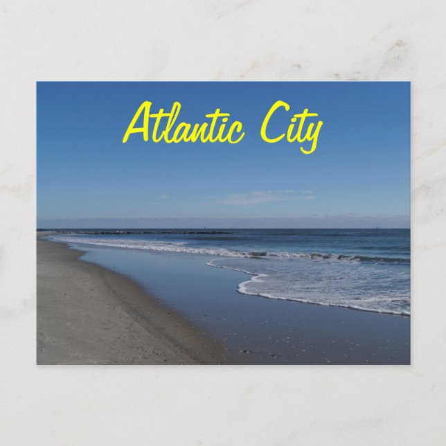 Postal Vistas a la playa de Atlantic City (Anverso)