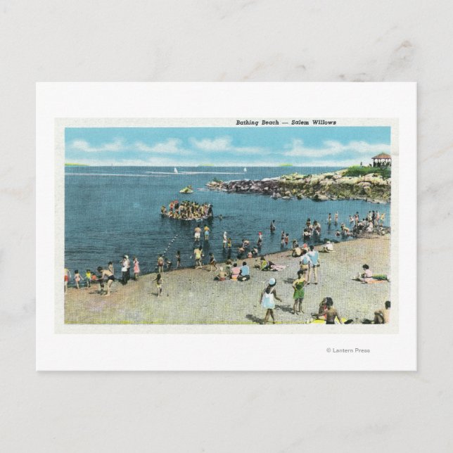 Postal Vistas a la playa de Salem Willows (Anverso)