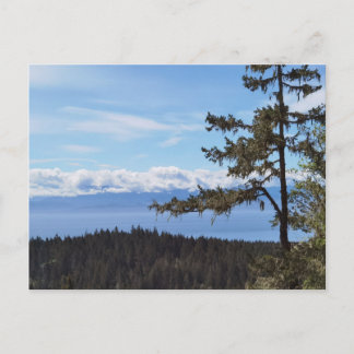 Postal Vistas a los árboles de East Sooke, BC, Canadá