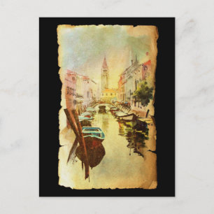 Postal Vistas Al Canal Con Barcos Y Edificios