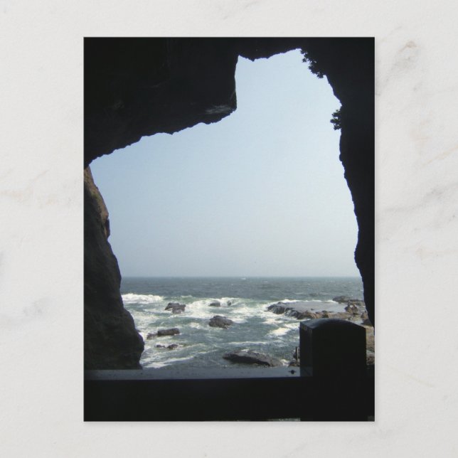 Postal Vistas al mar desde una cueva (Anverso)