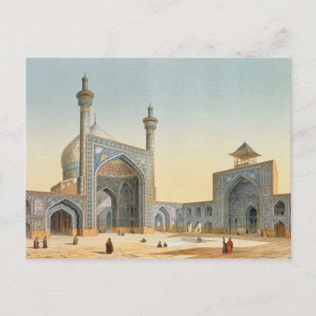 Postal Vistas al patio del Mesdjid-i-Shah, Isfah (Anverso)