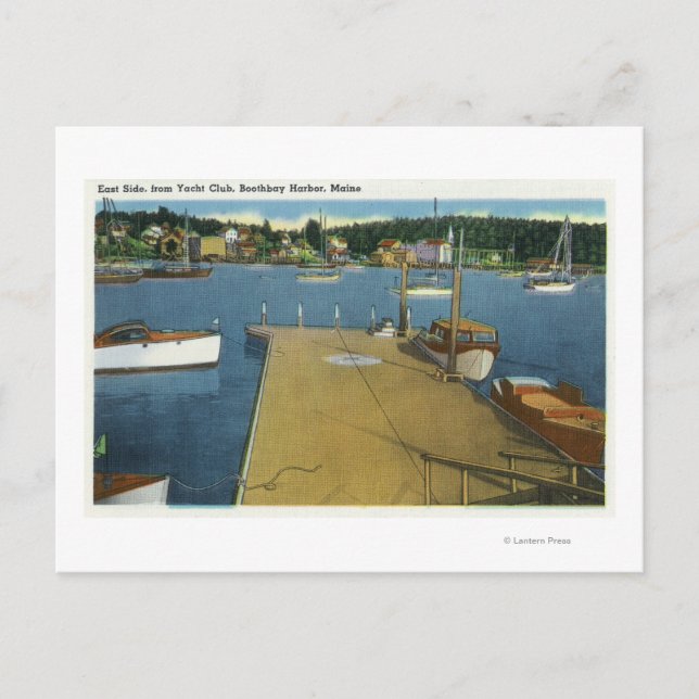 Postal Vistas al puerto desde el lado este del club náuti (Anverso)