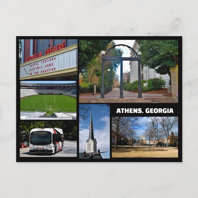 Postal Vistas de Athens, Georgia ee. uu. (Anverso)