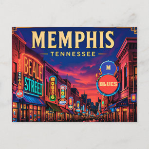 Postal 🎸 Vistas de Beale Street en Memphis Tennessee