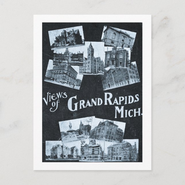 Postal Vistas de Grand Rapids Michigan Vintage (Anverso)