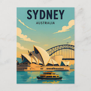 Postal Vistas de la Casa de la Ópera del Puente de Sydney