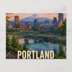 Postal Vistas de la ciudad de Portland, Oregon, Pacífico 