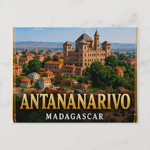 Postal Vistas de las tierras altas de Antananarivo y patr