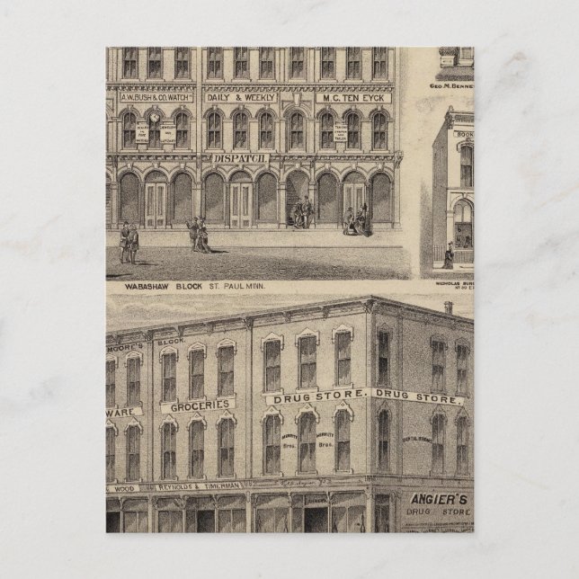 Postal Vistas de Moore y Wabashaw, Minnesota (Anverso)