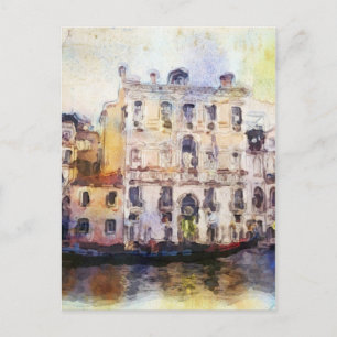 Postal Vistas de Venecia hechas con acuarela artística