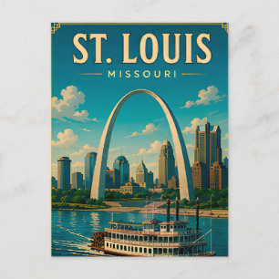 Postal 🌉 Vistas del Arco de la Puerta de St Louis Missou