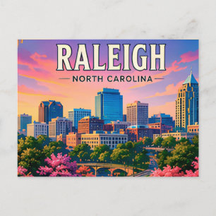 Postal 🌳 Vistas del horizonte de Raleigh Carolina del No