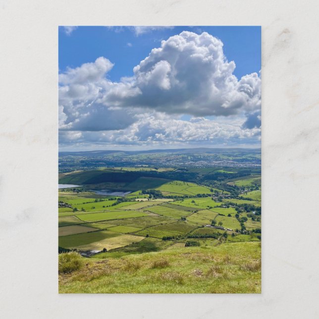 Postal Vistas tranquilas desde Pendle Hill... (Anverso)