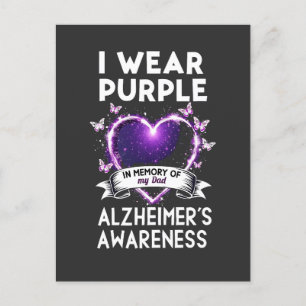 Postal Visto de Morado en Memoria de Mi Papá Alzheimer