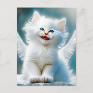 Postal Vitage Kitten Angel