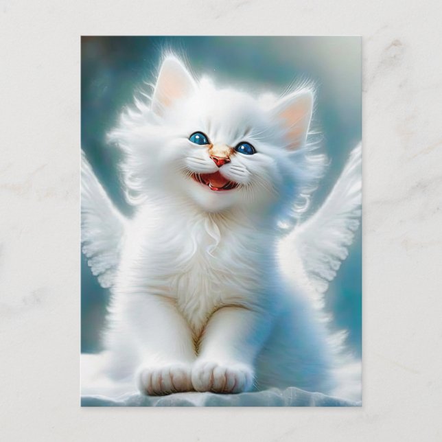 Postal Vitage Kitten Angel (Anverso)