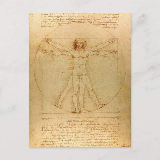 Postal Vitruista de Leonardo Da Vinci (Anverso)