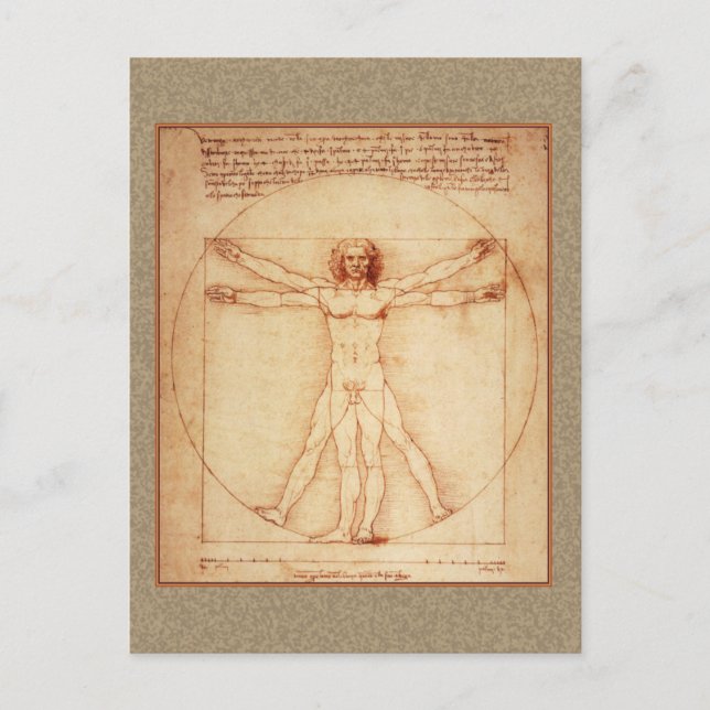 Postal Vitruista de Leonardo da Vinci (Anverso)
